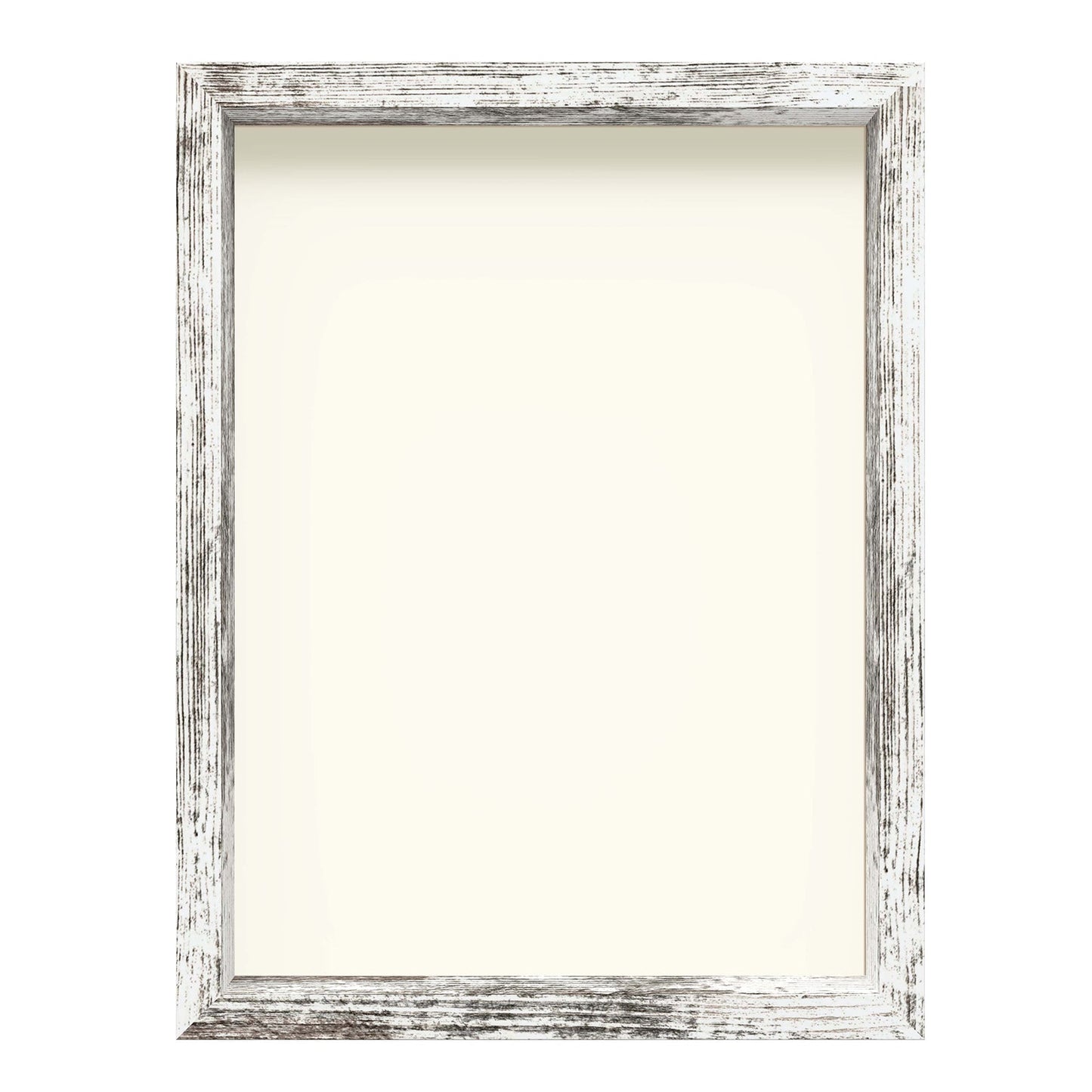 12" x 16" White Driftwood Finish MDF Wood Shadow Box Frame