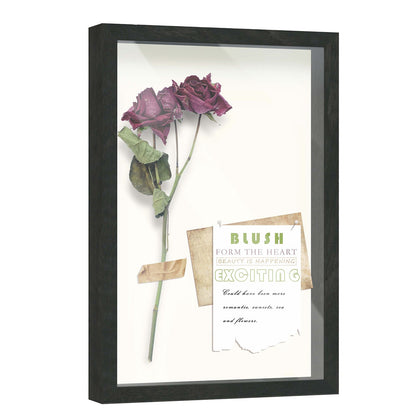 12" x 18" Black Driftwood Finish MDF Wood Shadow Box Frame