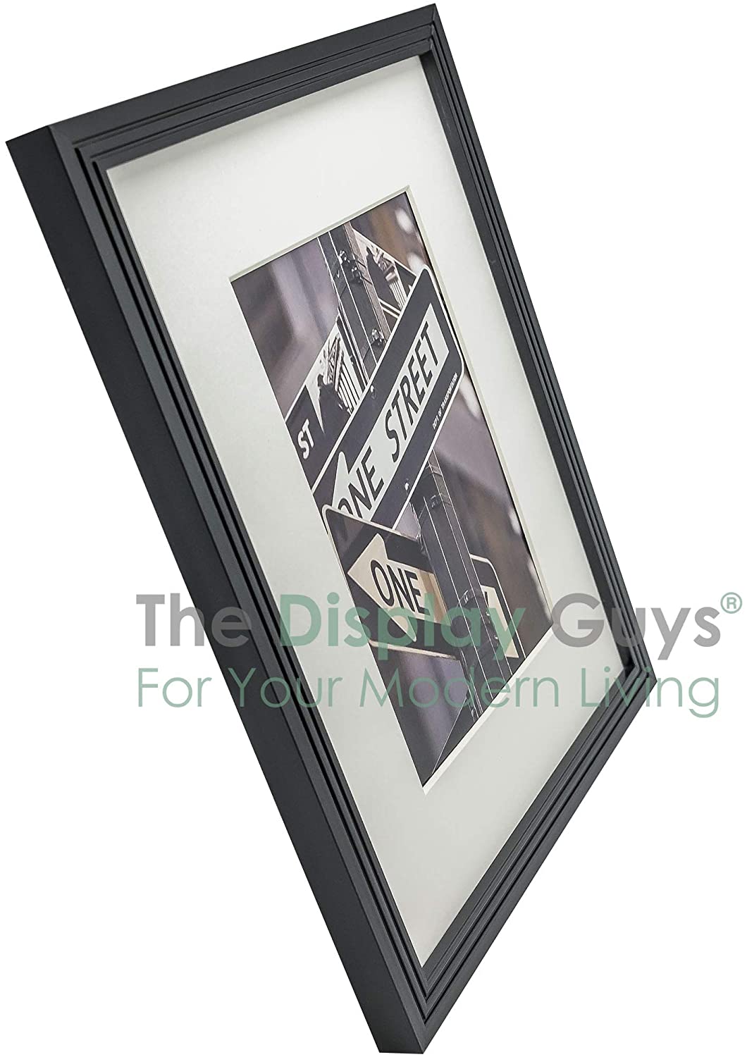 16" x 20" Black Art Deco 8 Pack Picture Frames, 11" x 14" Matted