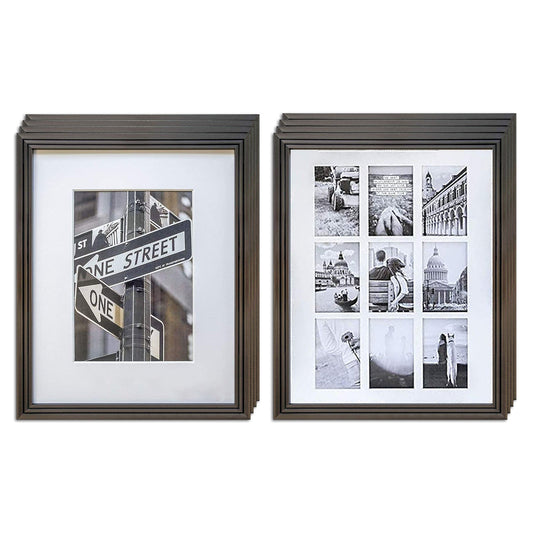 (24-Pack) 16" x 20" Bronze Art Deco Picture Frames, 11" x 14" Matted