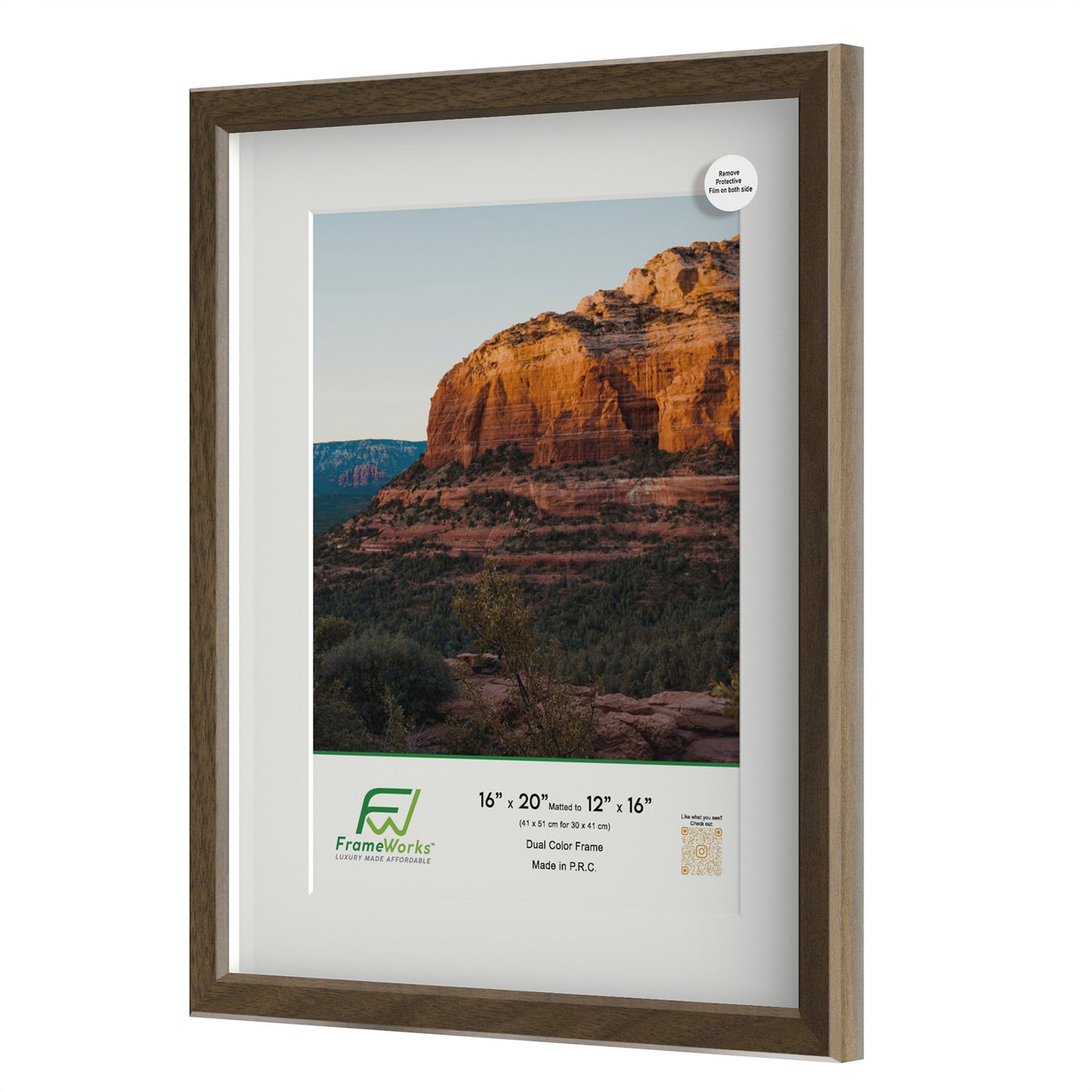 16" x 20" Dark Oak MDF Wood Multi-Pack Gunnabo Picture Frames, 12" x 16" Matted