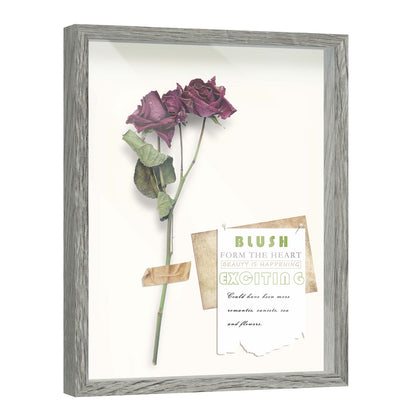 16" x 20" Gray Driftwood Finish MDF Wood Shadow Box Frame