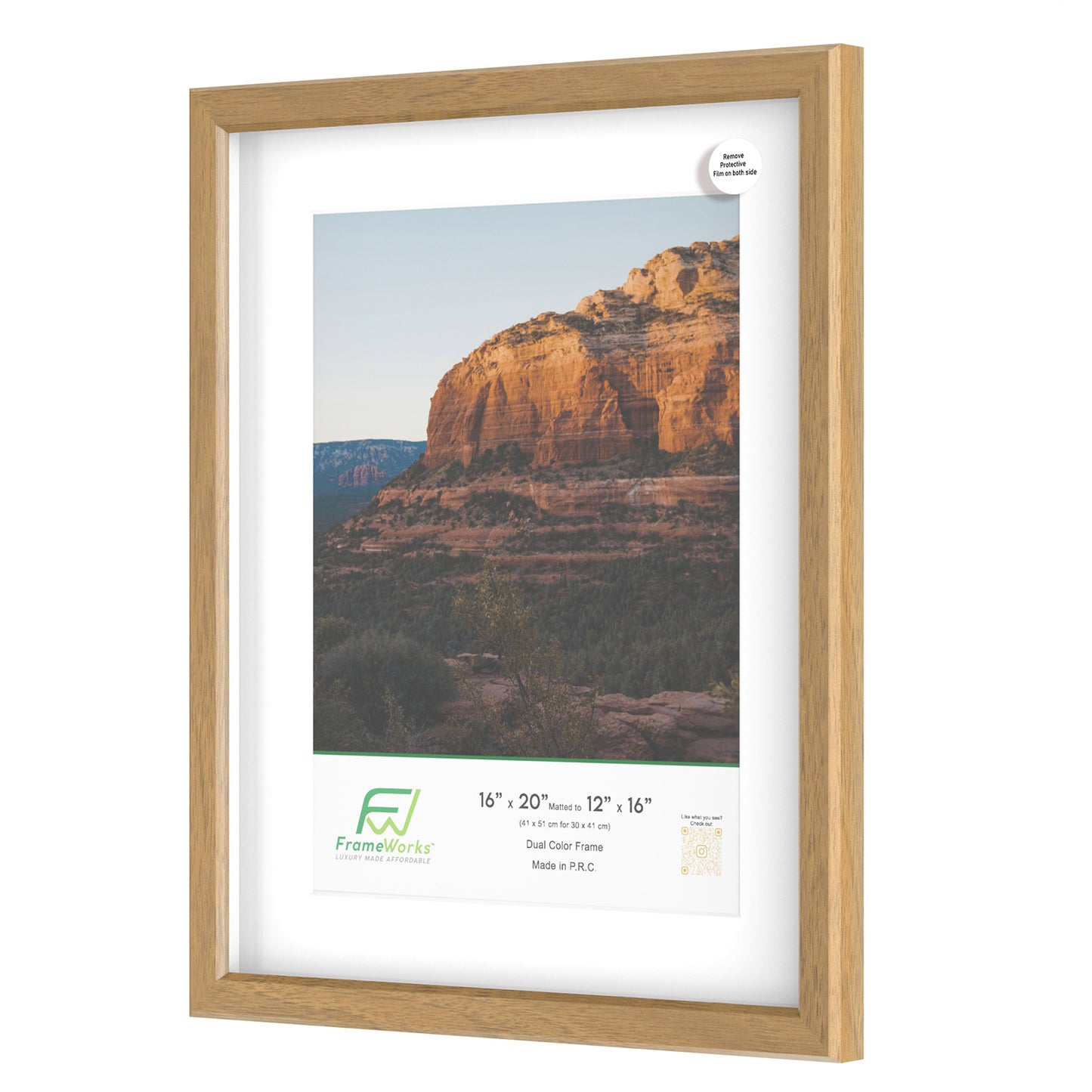 16" x 20" Light Oak MDF Wood Multi-Pack Gunnabo Picture Frames, 12" x 16" Matted