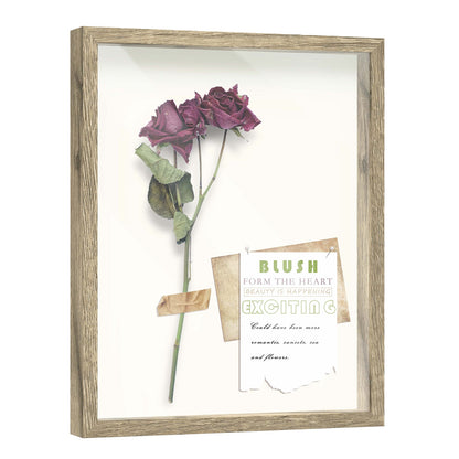 16" x 20" Natural Driftwood Finish MDF Wood Shadow Box Frame