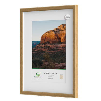 18" x 24" Light Oak MDF Wood Multi-Pack Gunnabo Picture Frames, 12" x 18" Matted