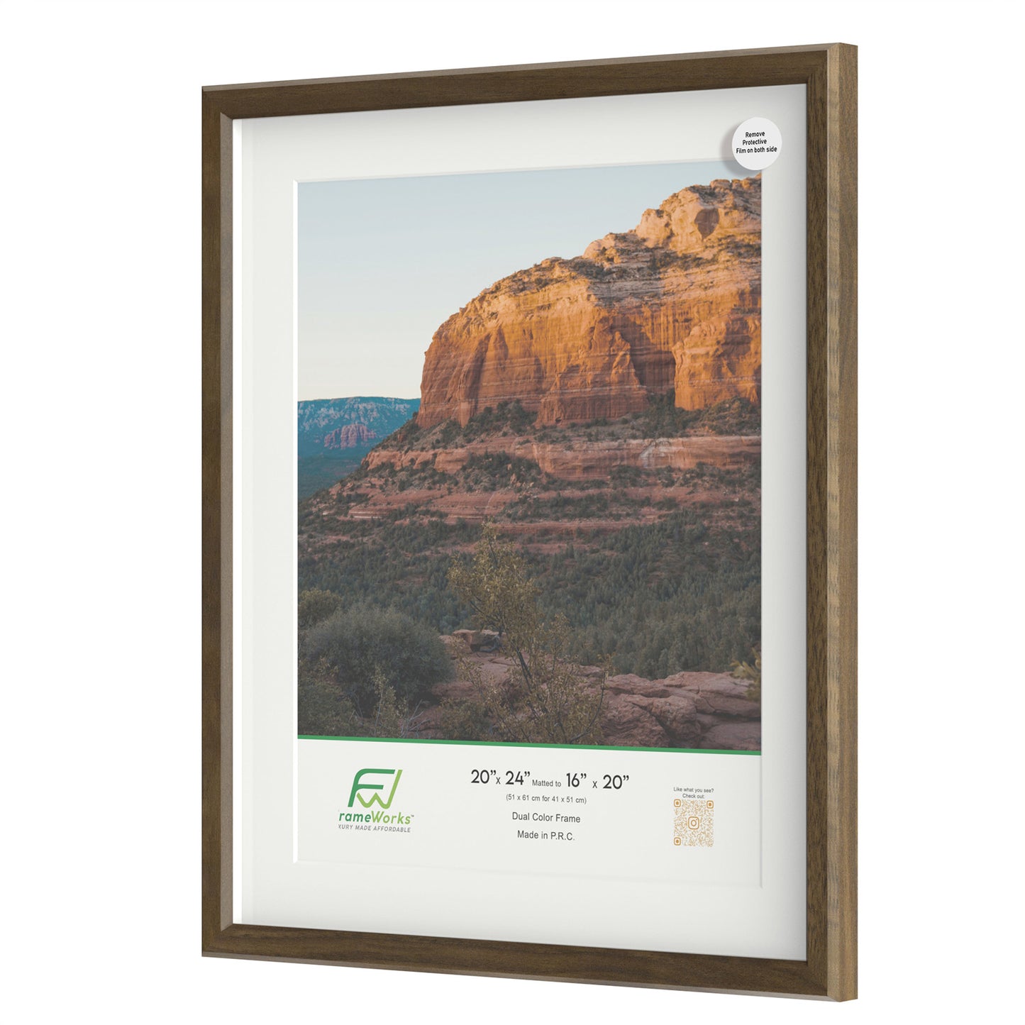 20" x 24" Dark Oak MDF Wood Multi-Pack Gunnabo Picture Frames, 16" x 20" Matted