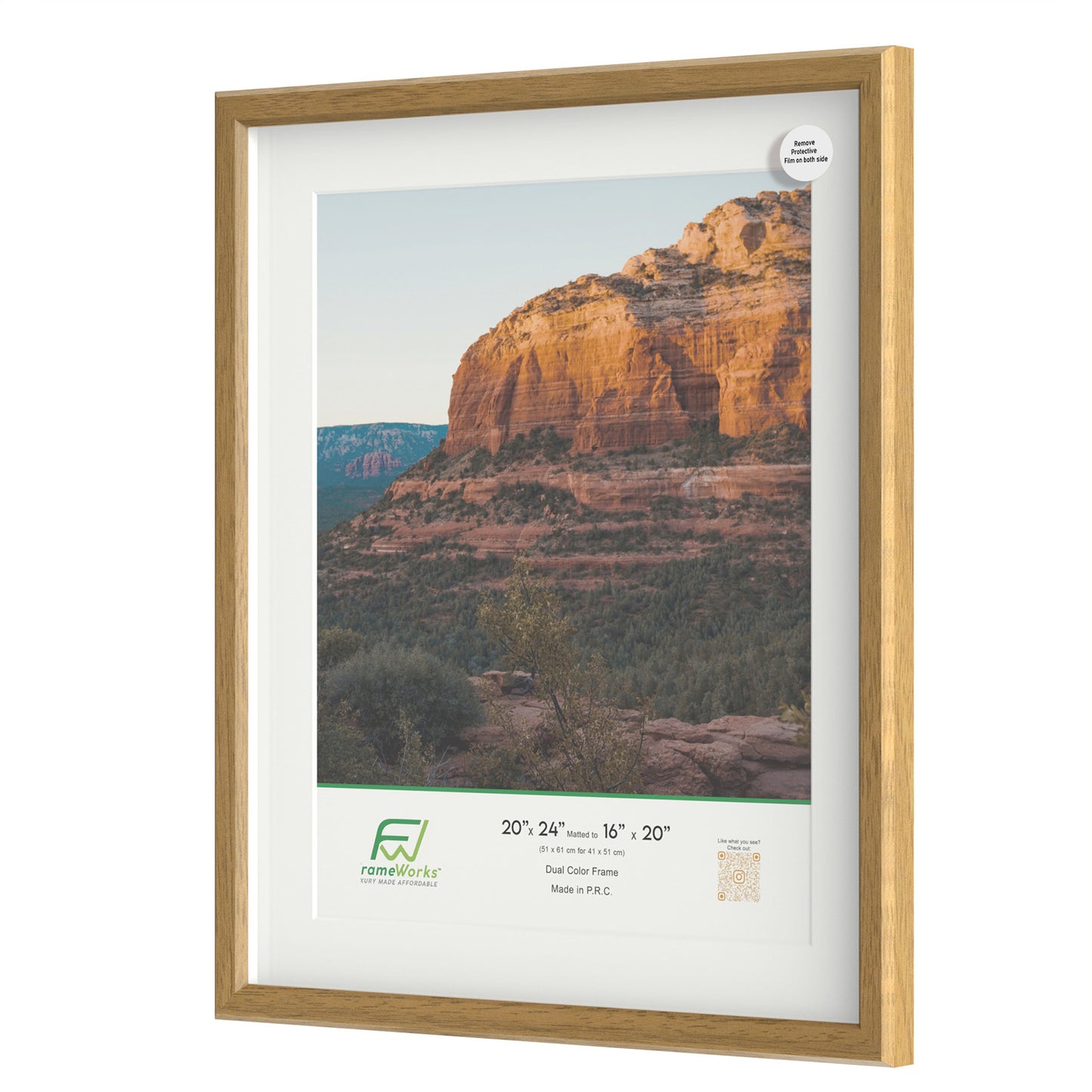 20" x 24" Light Oak MDF Wood Multi-Pack Gunnabo Picture Frames, 16" x 20" Matted