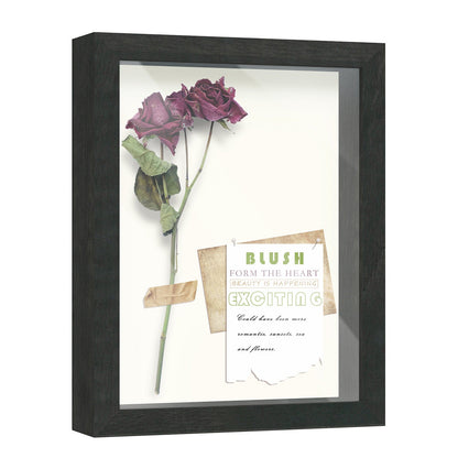 8 1/2" x 11" Black Driftwood Finish MDF Wood Shadow Box Frame