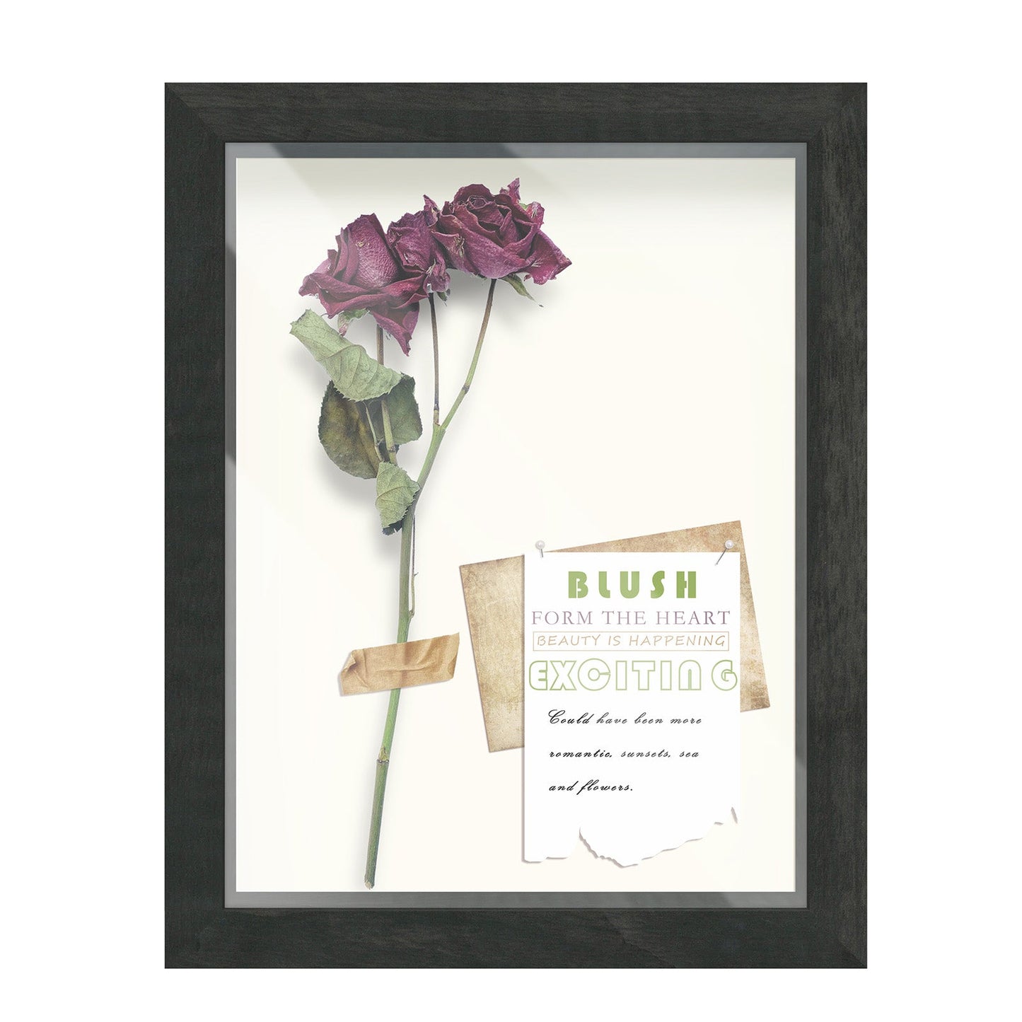 8 1/2" x 11" Black Driftwood Finish MDF Wood Shadow Box Frame