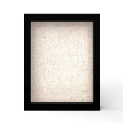 8 1/2" x 11" Black MDF Wood Linen Backboard Shadow Box Frame