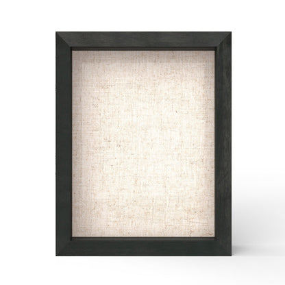 8 1/2" x 11" Black Woodgrain MDF Wood Linen Backboard Shadow Box Frame