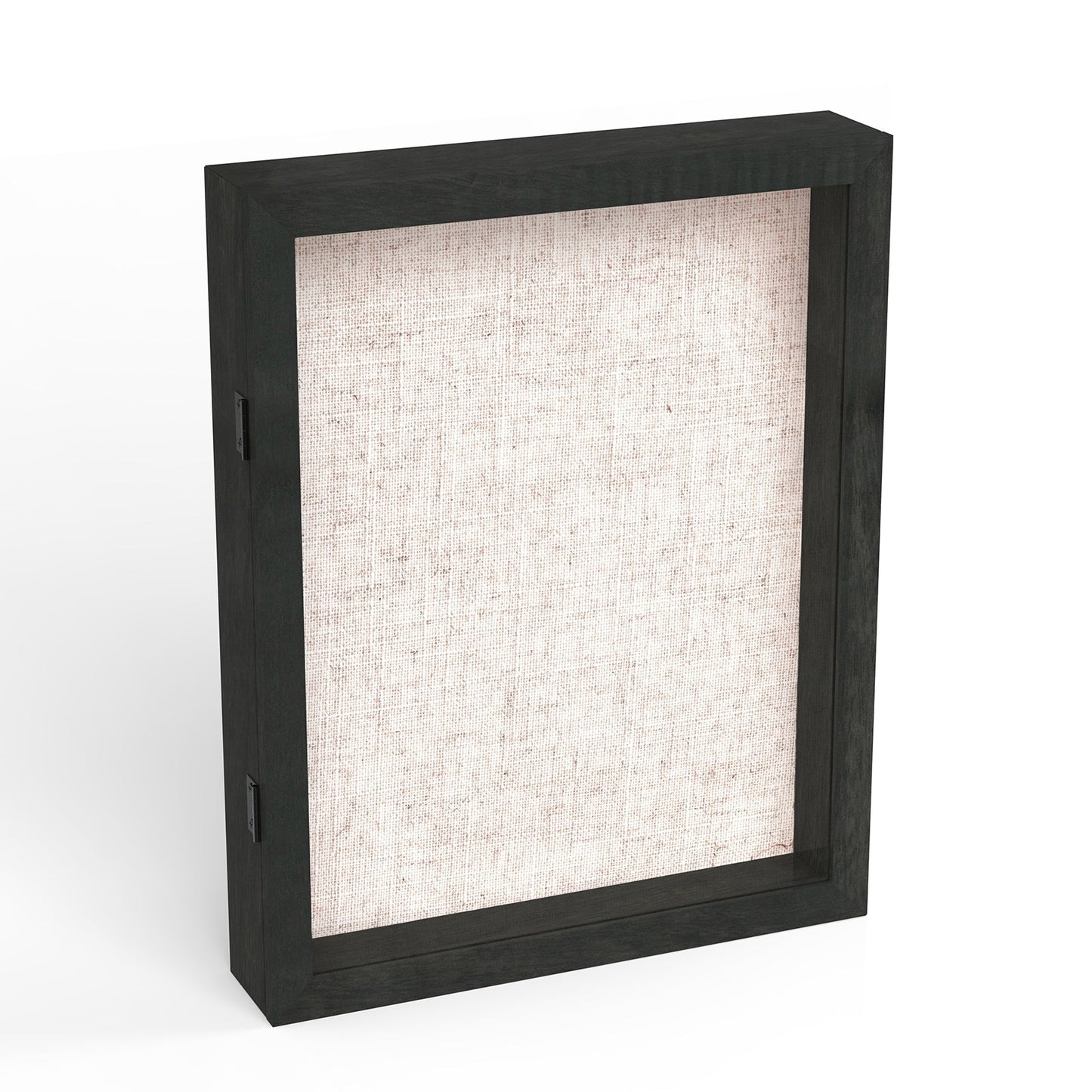 8 1/2" x 11" Black Woodgrain MDF Wood Linen Backboard Shadow Box Frame