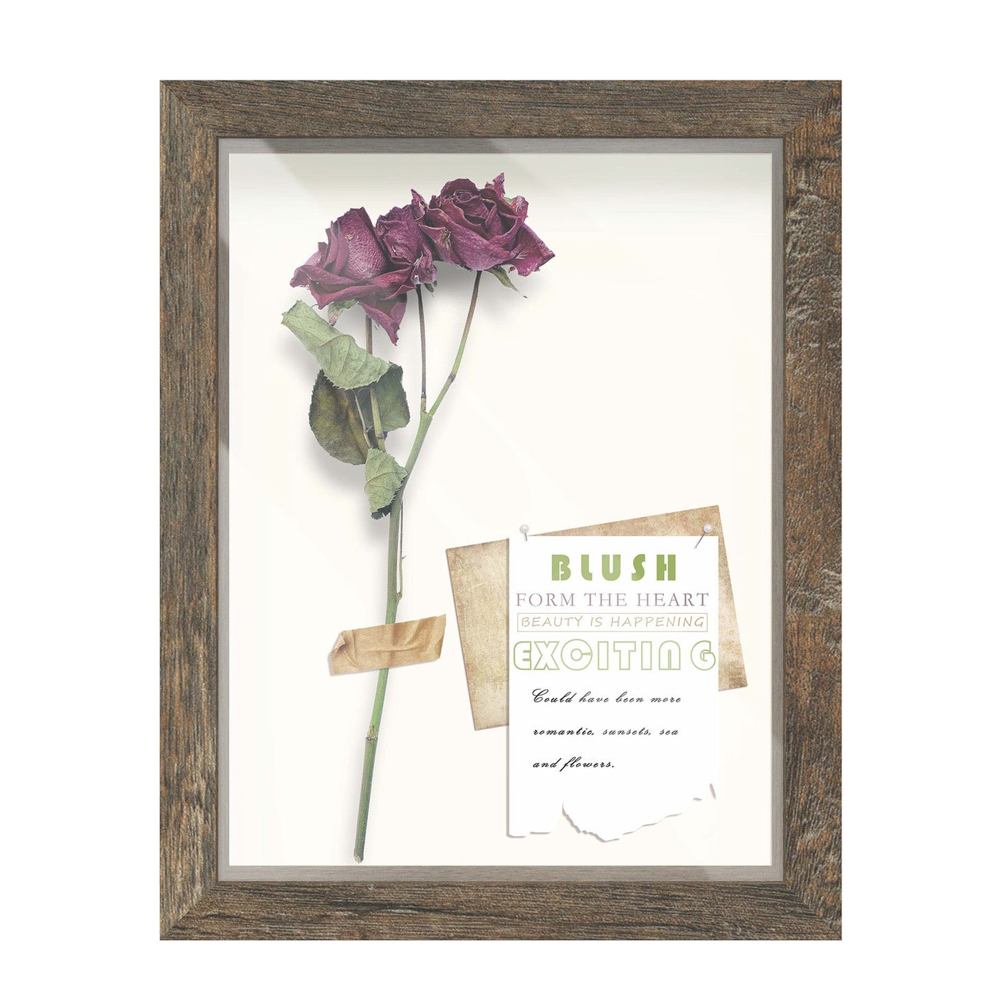 8 1/2" x 11" Brown Driftwood Finish MDF Wood Shadow Box Frame