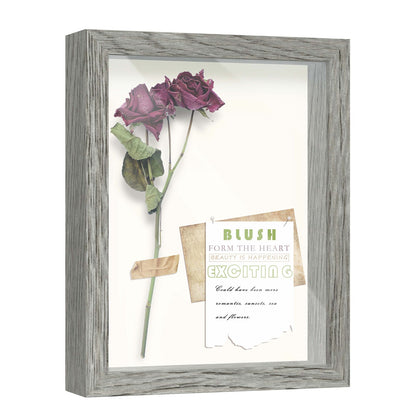 8 1/2" x 11" Gray Driftwood Finish MDF Wood Shadow Box Frame