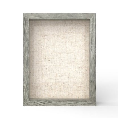 8 1/2" x 11" Gray Woodgrain MDF Wood Linen Backboard Shadow Box Frame