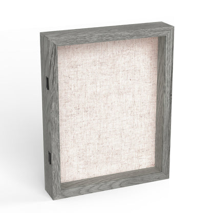 8 1/2" x 11" Gray Woodgrain MDF Wood Linen Backboard Shadow Box Frame