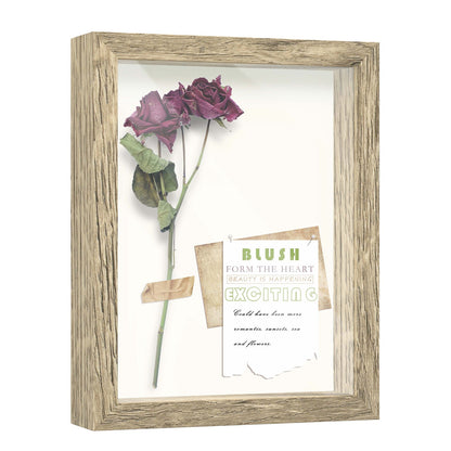 8 1/2" x 11" Natural Driftwood Finish MDF Wood Shadow Box Frame