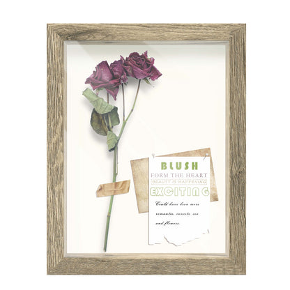 8 1/2" x 11" Natural Driftwood Finish MDF Wood Shadow Box Frame