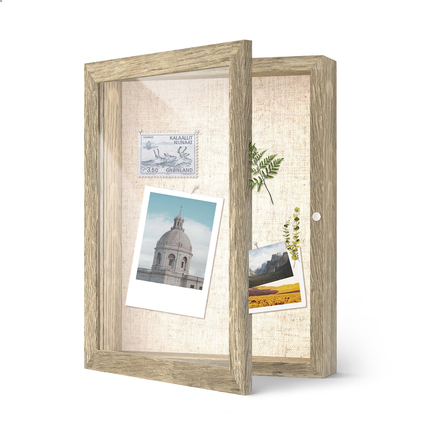 8 1/2" x 11" Natural Woodgrain MDF Wood Linen Backboard Shadow Box Frame