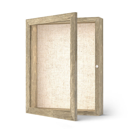 8 1/2" x 11" Natural Woodgrain MDF Wood Linen Backboard Shadow Box Frame