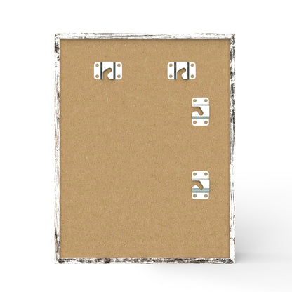 8 1/2" x 11" White Woodgrain MDF Wood Linen Backboard Shadow Box Frame