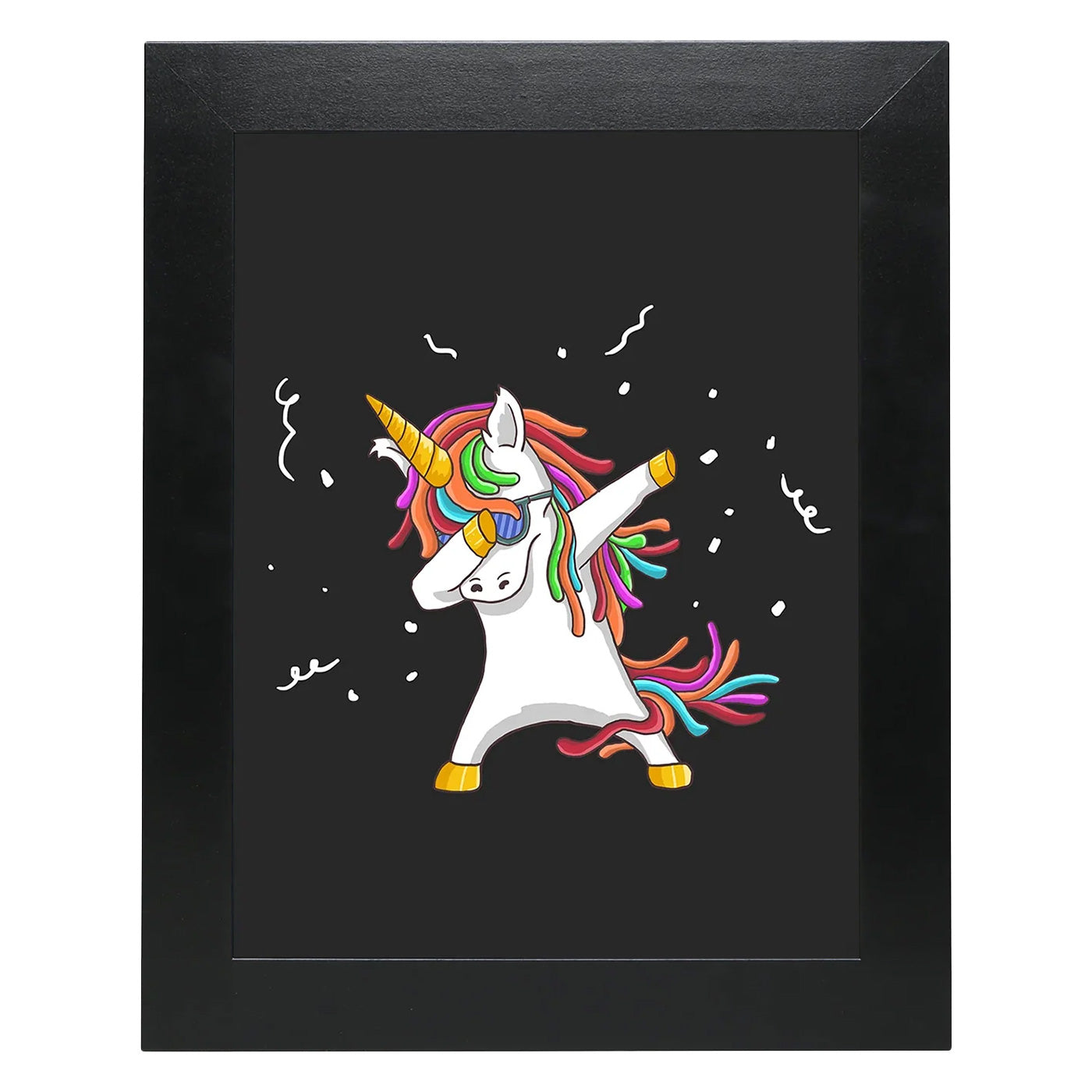 8.5" x 11" Black MDF Wood Children's Art Picture Frame with Elastic Straps