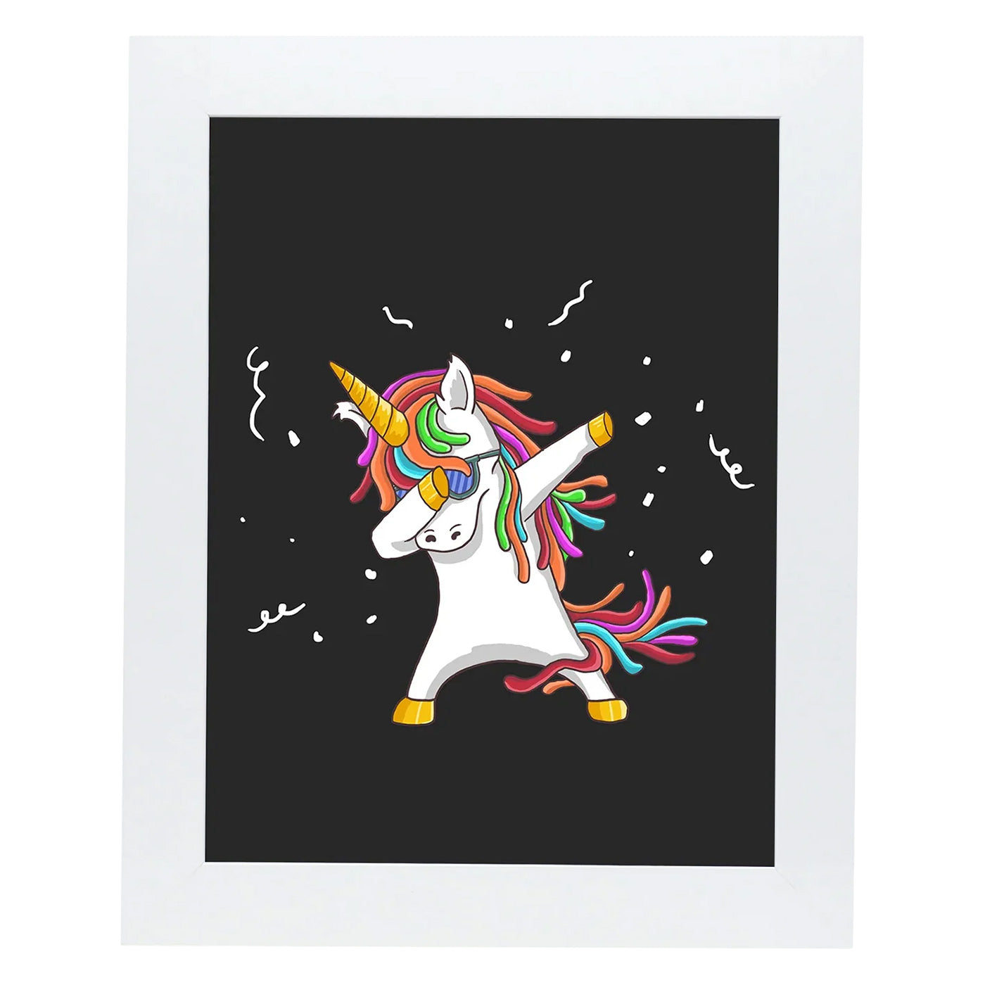 8.5" x 11" White MDF Wood Children's Art Picture Frame with Elastic Straps