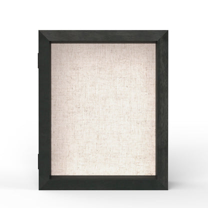 8" x 10" Black Woodgrain MDF Wood Linen Backboard Shadow Box Frame