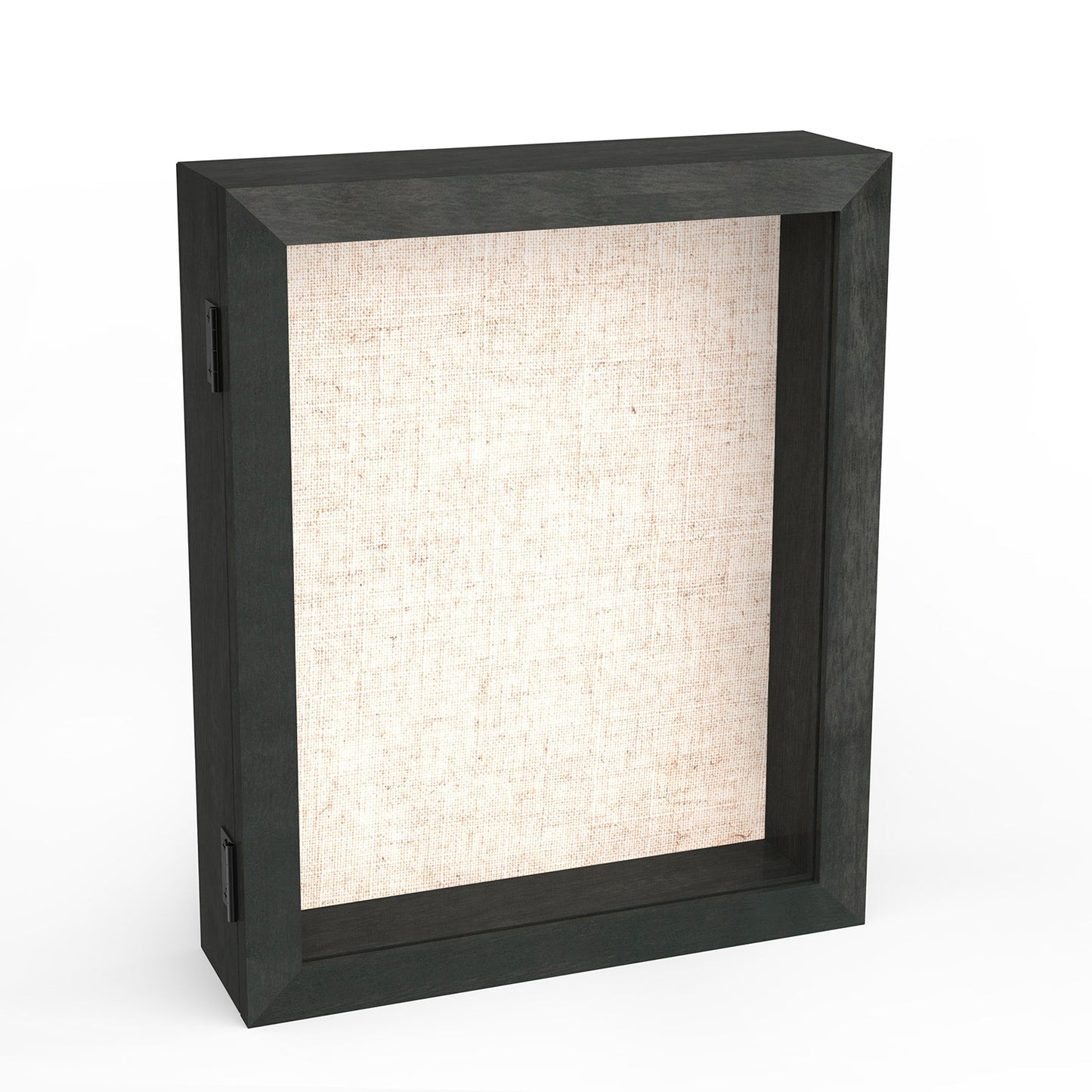 8" x 10" Black Woodgrain MDF Wood Linen Backboard Shadow Box Frame