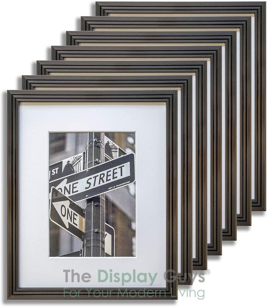 8" x 10" Bronze Art Deco 8 Pack Picture Frames, 5" x 7" Matted