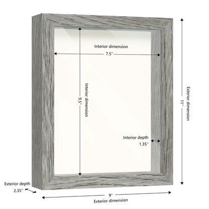 8" x 10" Gray Driftwood Finish MDF Wood Shadow Box Frame