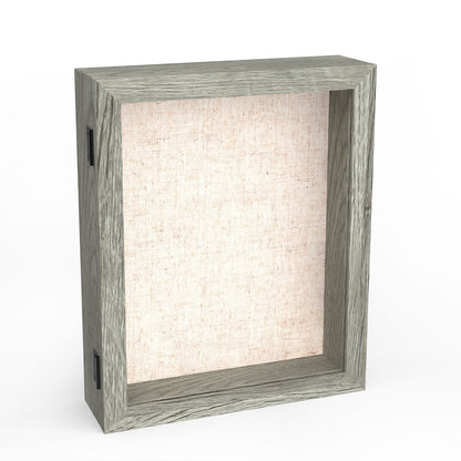 8" x 10" Gray Woodgrain MDF Wood Linen Backboard Shadow Box Frame