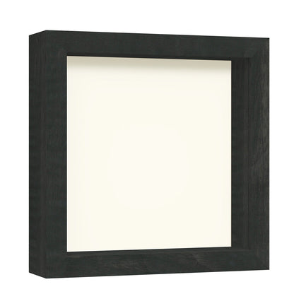 8" x 8" Black Driftwood Finish MDF Wood Shadow Box Frame