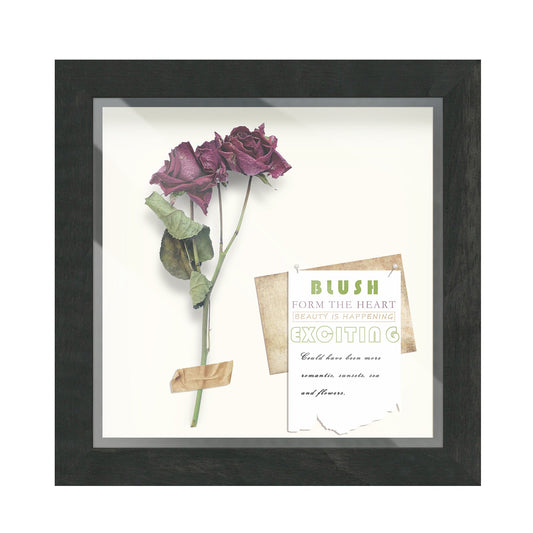 8" x 8" Black Driftwood Finish MDF Wood Shadow Box Frame