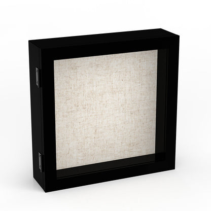 8" x 8" Black MDF Wood Linen Backboard Shadow Box Frame