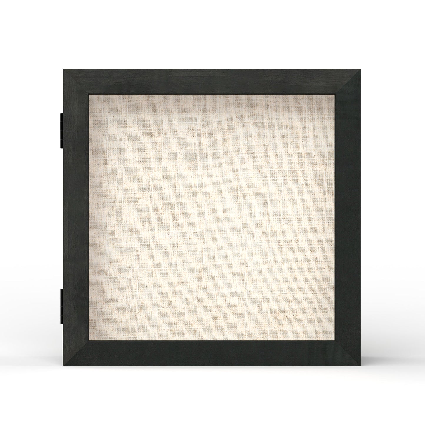 8" x 8" Black Woodgrain MDF Wood Linen Backboard Shadow Box Frame