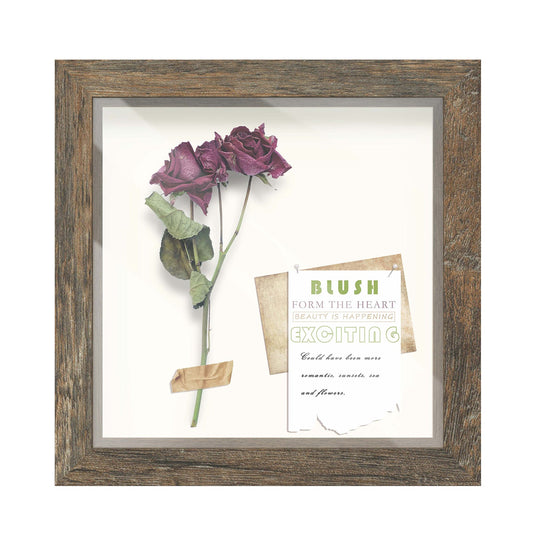 8" x 8" Brown Driftwood Finish MDF Wood Shadow Box Frame