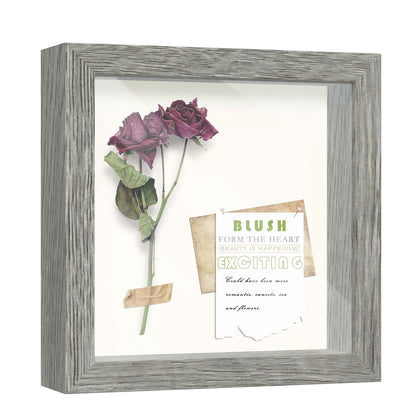 8" x 8" Gray Driftwood Finish MDF Wood Shadow Box Frame