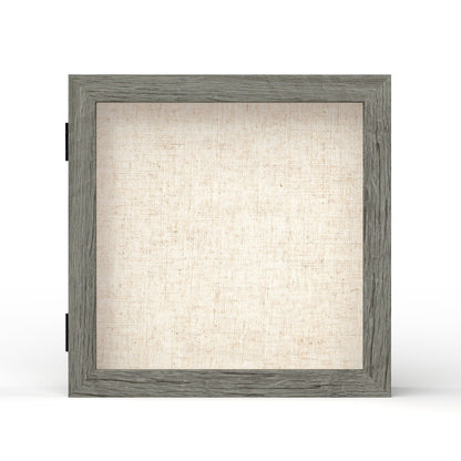 8" x 8" Gray Woodgrain MDF Wood Linen Backboard Shadow Box Frame