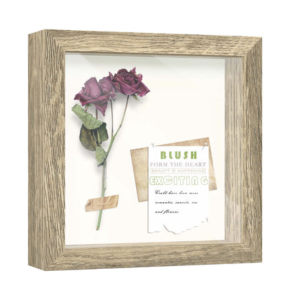 8" x 8" Natural Driftwood Finish MDF Wood Shadow Box Frame