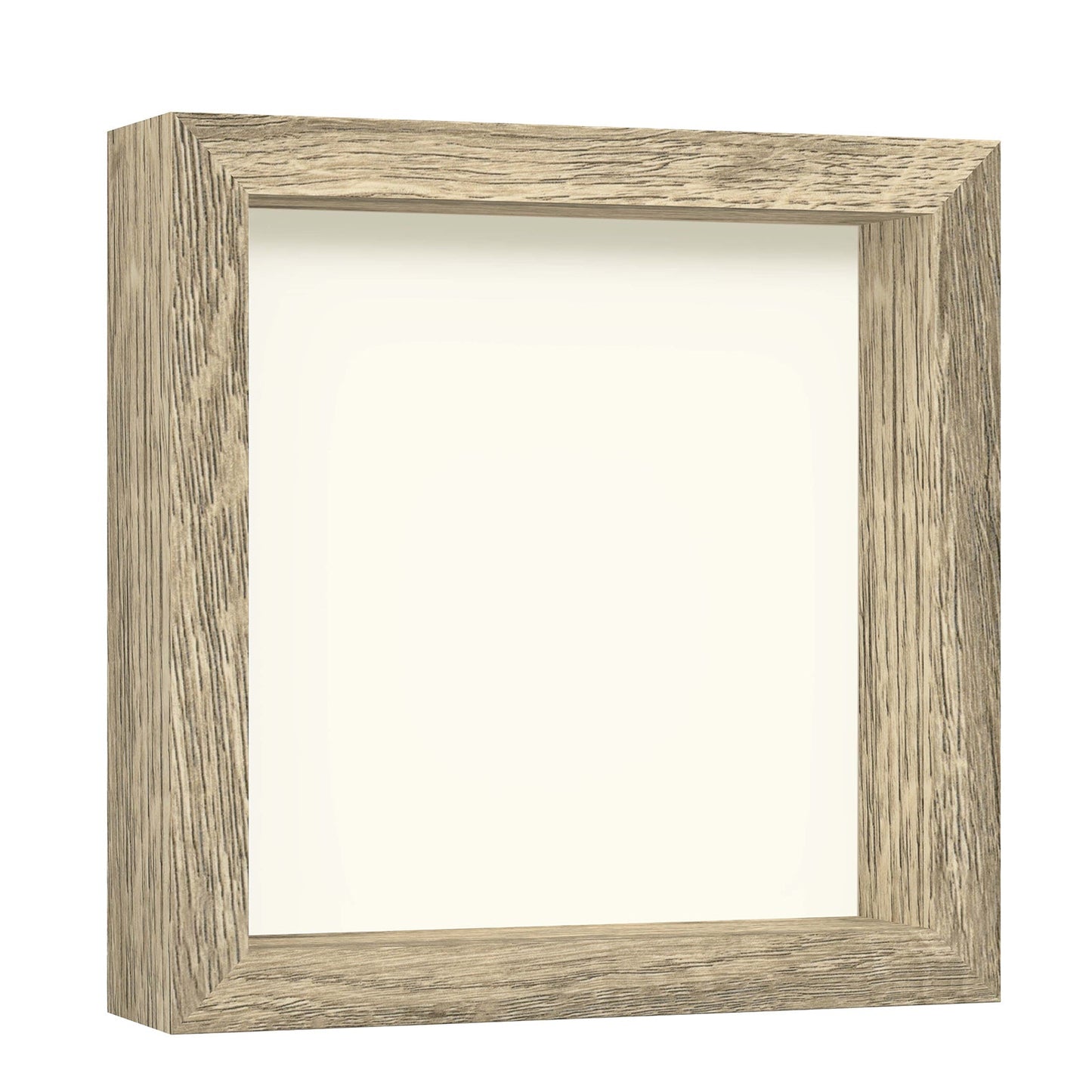 8" x 8" Natural Driftwood Finish MDF Wood Shadow Box Frame