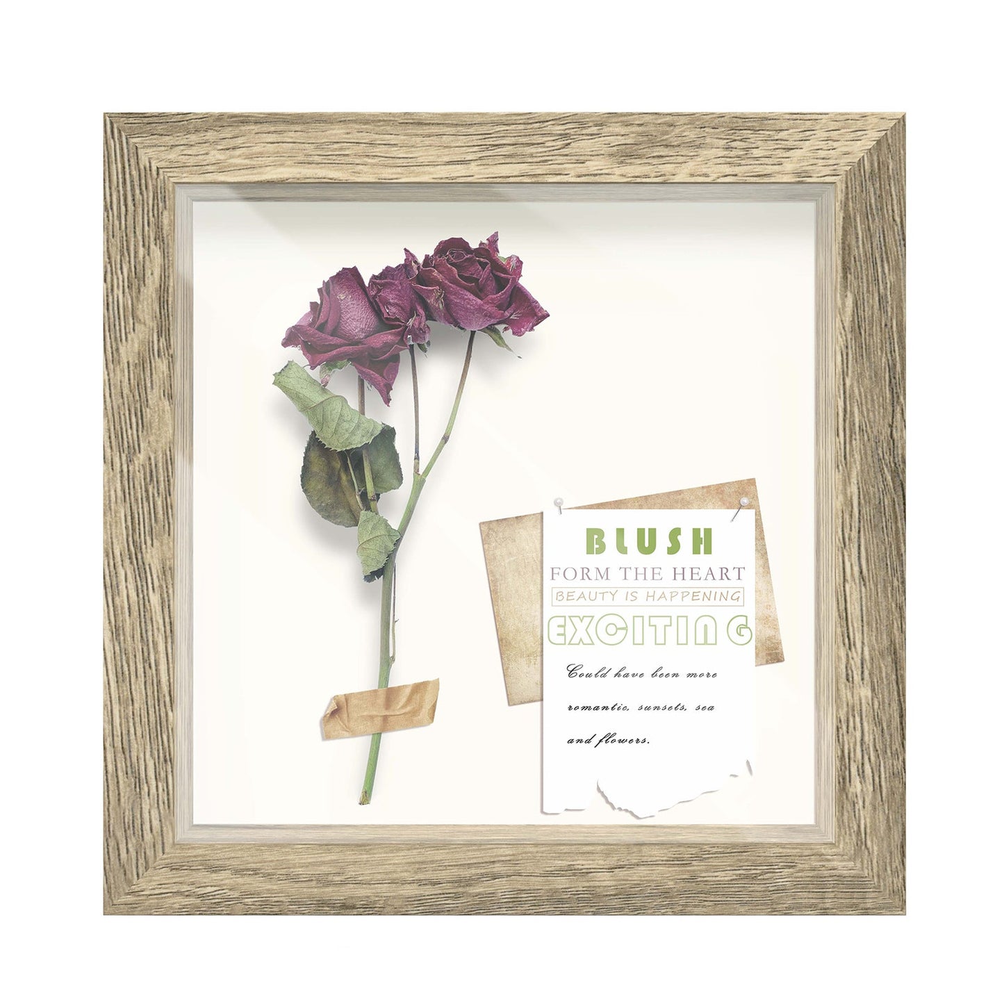 8" x 8" Natural Driftwood Finish MDF Wood Shadow Box Frame