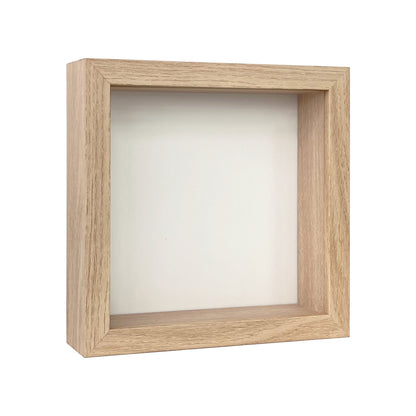 8" x 8” Natural Oak MDF Wood Shadow Box Frame