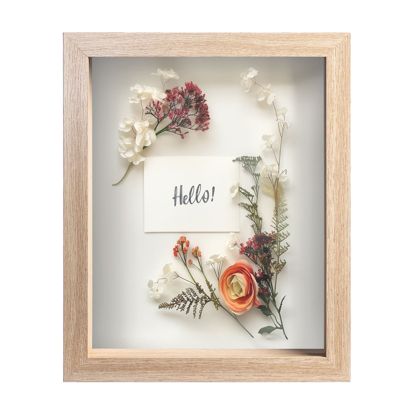 8 1/2” x 11” Natural Oak MDF Wood Shadow Box Frame