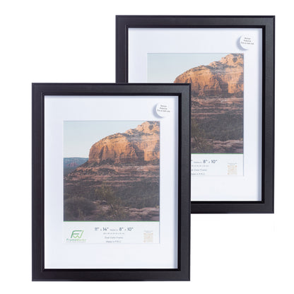 11" x 14" Black MDF Wood Multi-Pack Gunnabo Picture Frames, 8" x 10" Matted