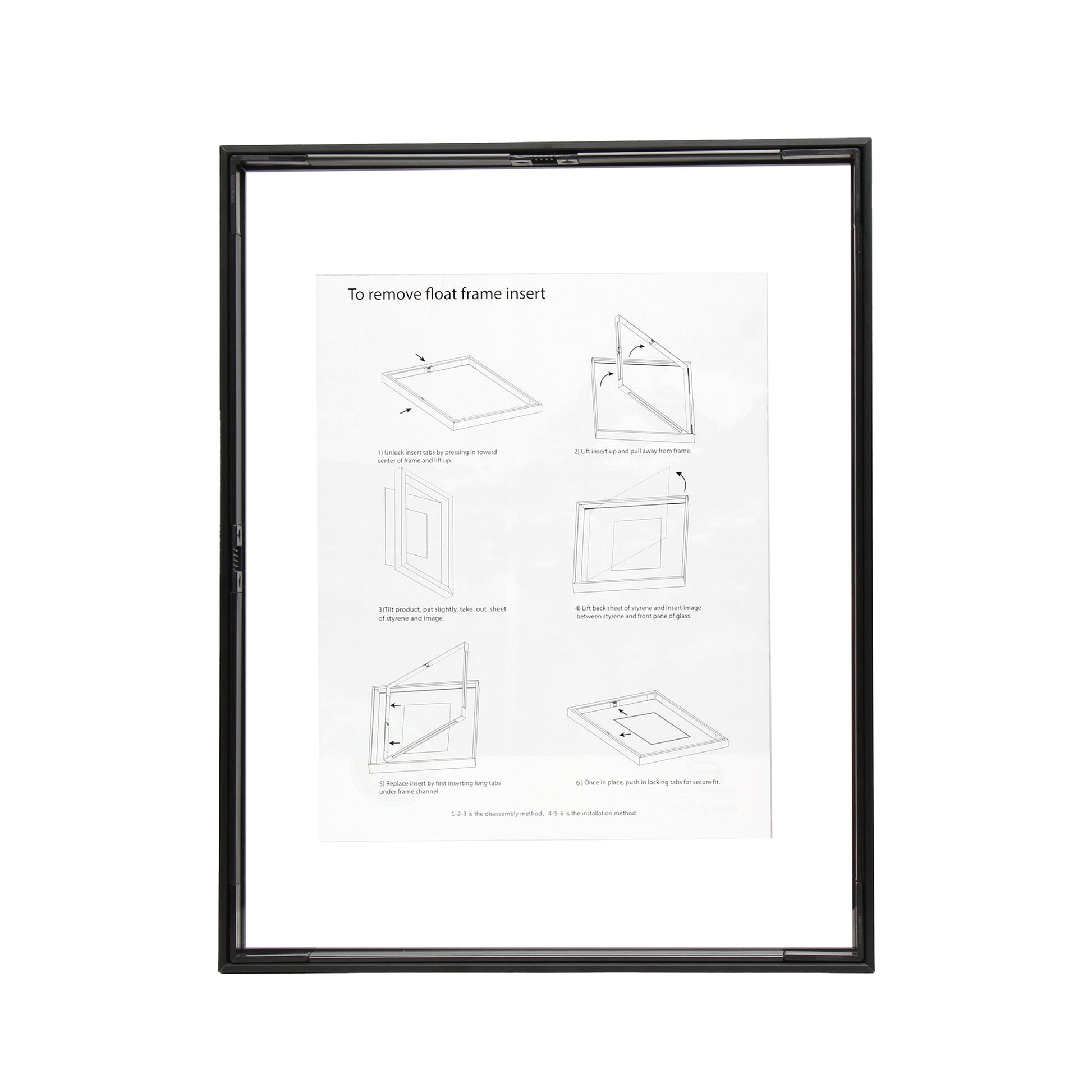  FrameWorks 16”x20” Matted to 11”x14” – Deluxe Black Aluminum  Contemporary Picture Frame with Tempered Glass and Removable Mat