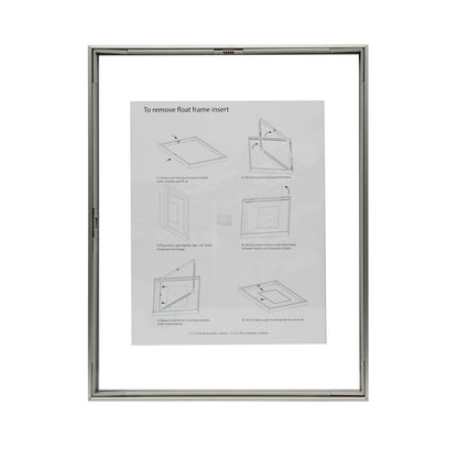 11" x 14" Deluxe Silver Aluminum Contemporary Floating Picture Frame with Tempered Glass