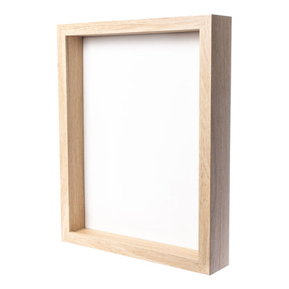 11" x 14” Natural Oak MDF Wood Shadow Box Frame