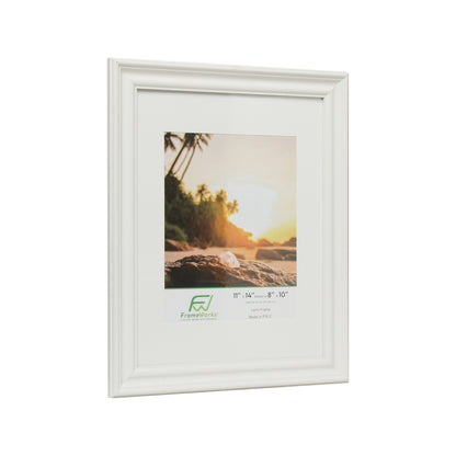 11" x 14" White Wood 2-Pack Picture Frames with Molded Edges, 8" x 10" Matted