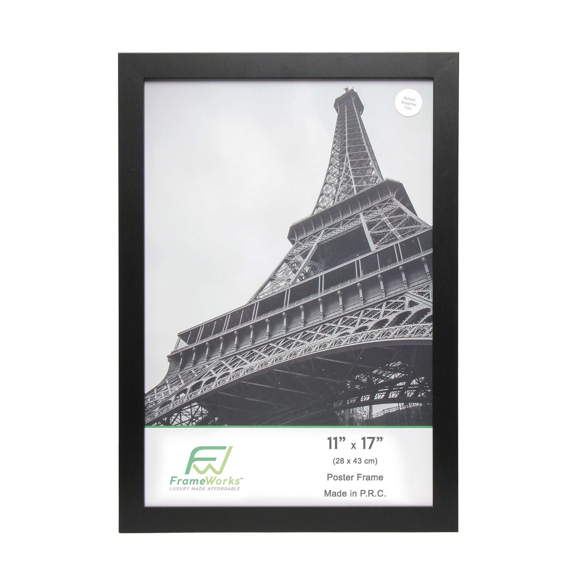 11" x 17" Black Wood 2-Pack Back-Loading Poster Frames